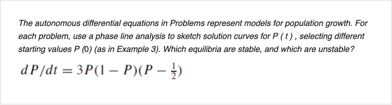 Solved The autonomous differential equations in Problems | Chegg.com