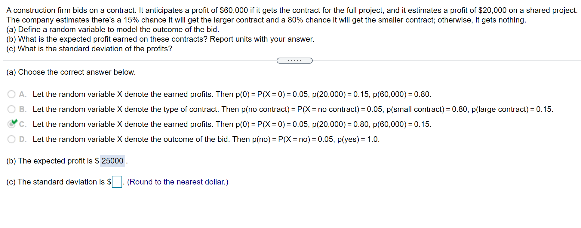 Solved A Construction Firm Bids On A Contract. It | Chegg.com