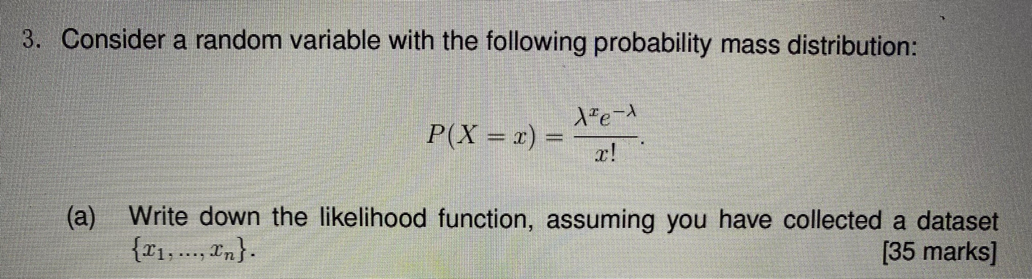 Solved 3. Consider a random variable with the following | Chegg.com