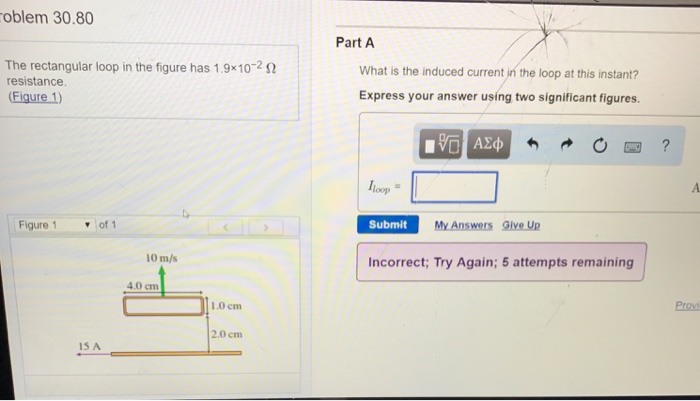 Solved oblem 30.80 Part A The rectangular loop in the figure | Chegg.com