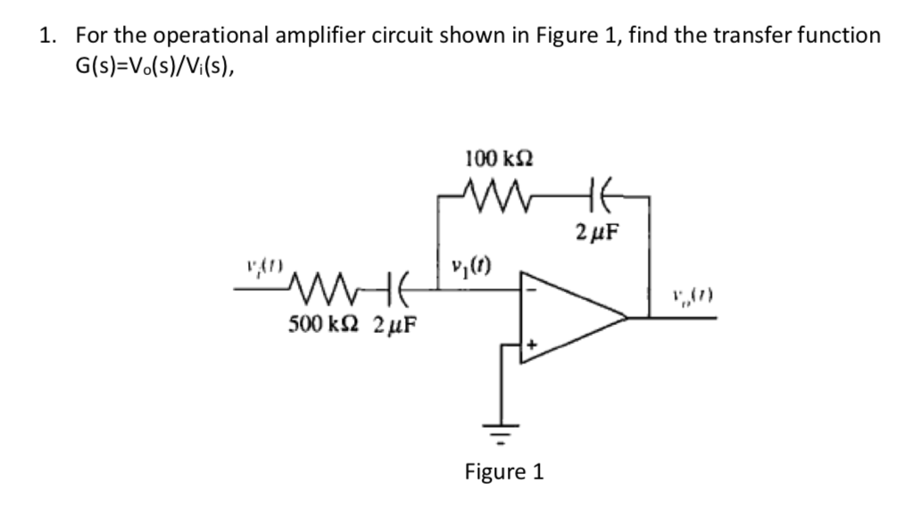 Solved 1. For the operational amplifier circuit shown in | Chegg.com