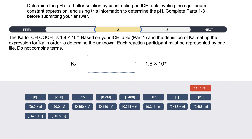 Solved Determine the pH of a buffer solution by constructing | Chegg.com