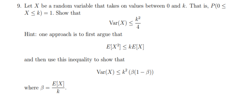 Solved Let X be a random variable that takes on values | Chegg.com