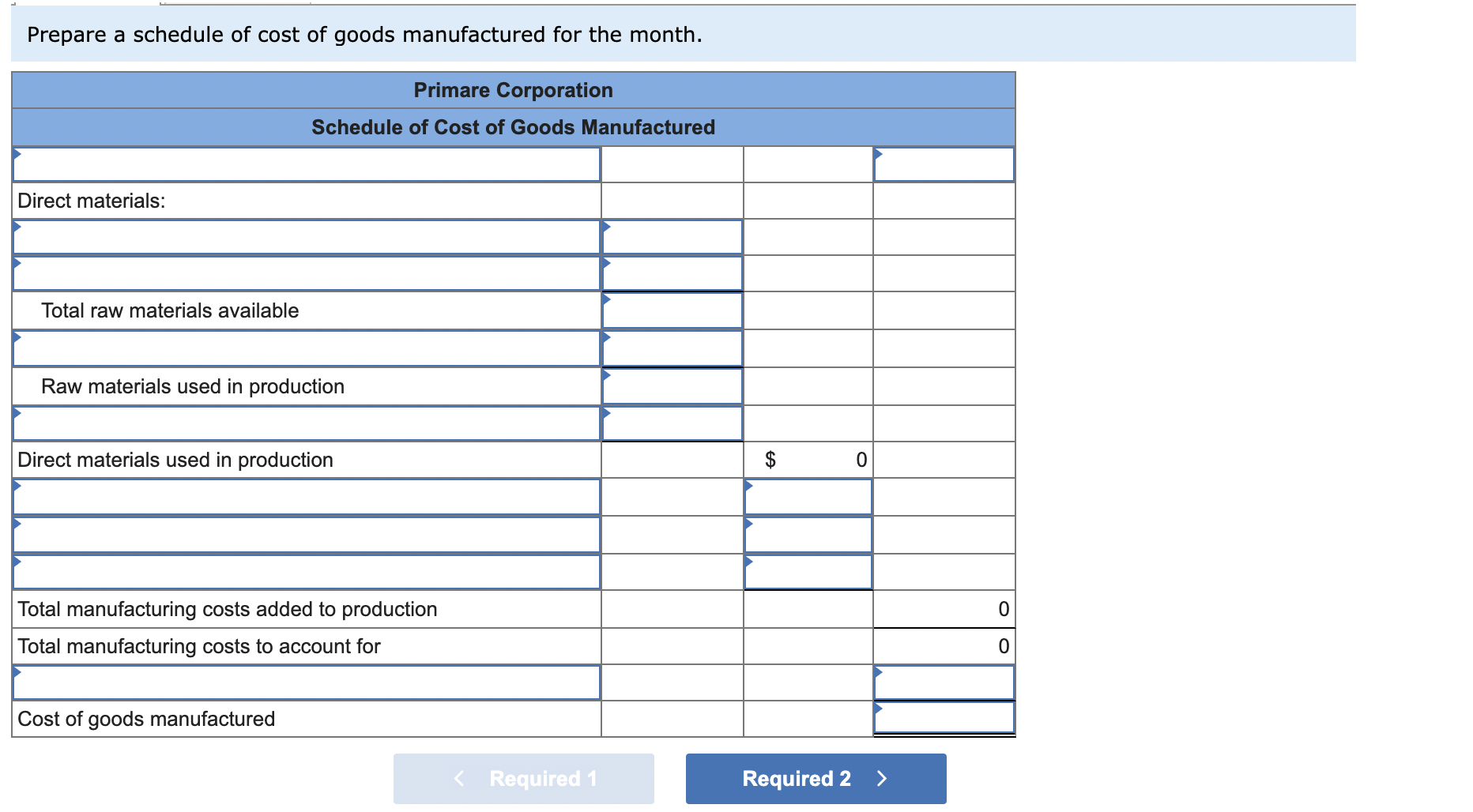 Solved Prepare a schedule of cost of goods manufactured | Chegg.com