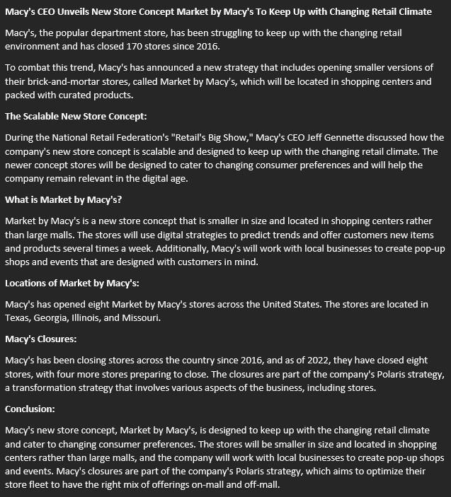 Solved Macy&rsquo;s, the popular department store, has been | Chegg.com