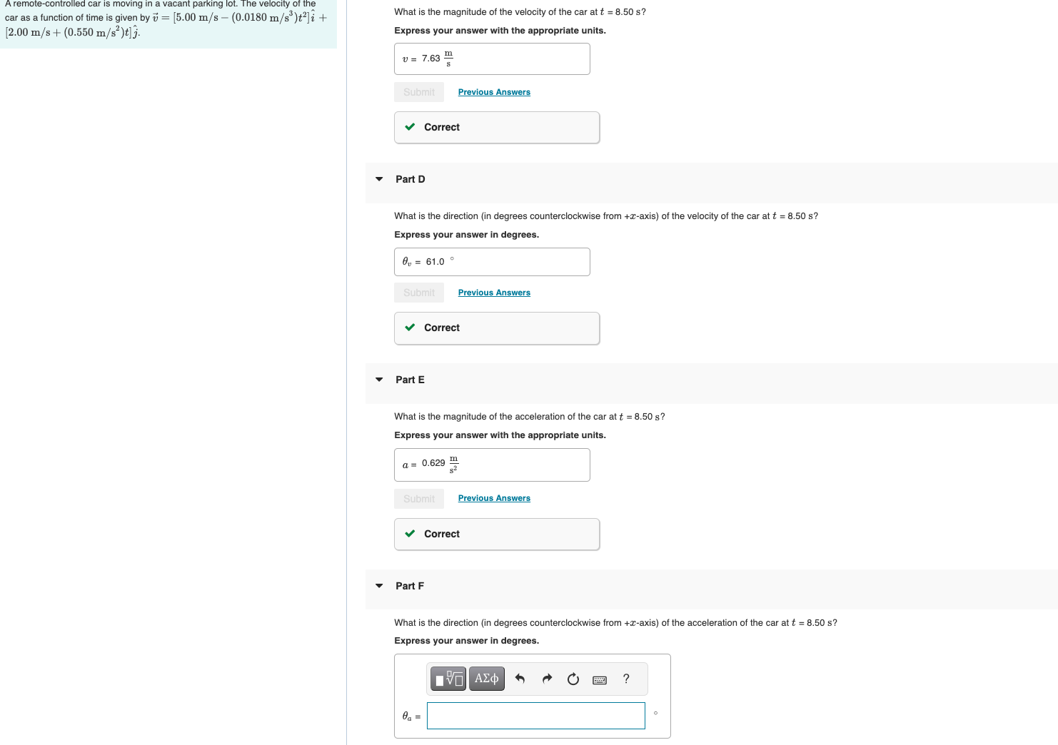 Solved A remotecontrolled car is moving in a vacant parking