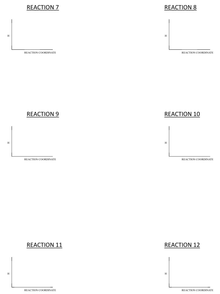Solved 1. Listed below are 12 reactions. Show the reaction | Chegg.com