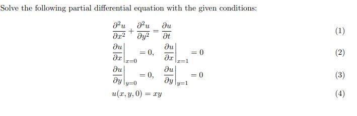 Solved Solve the following partial differential equation | Chegg.com