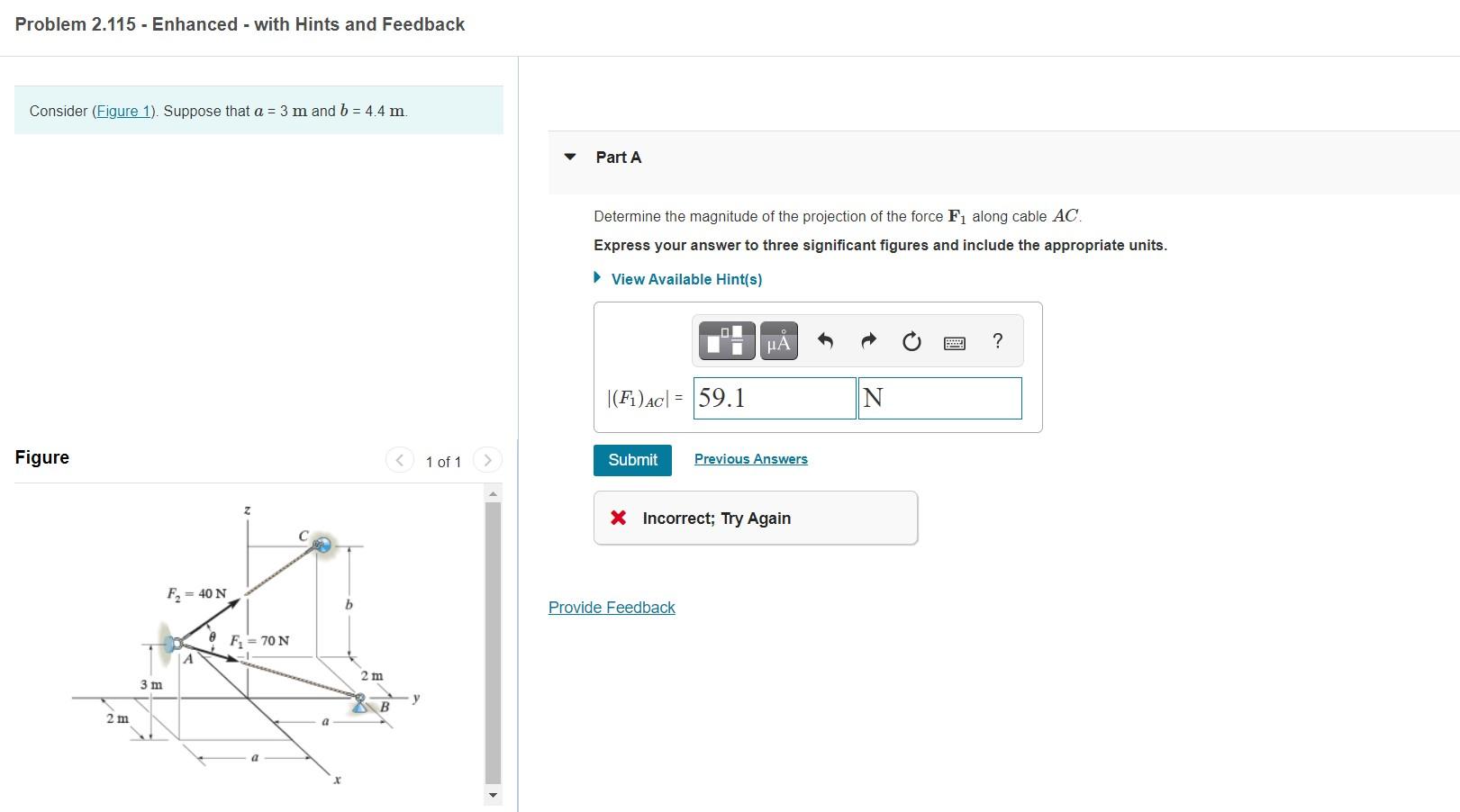 Solved Problem 2.115 - Enhanced - with Hints and Feedback | Chegg.com