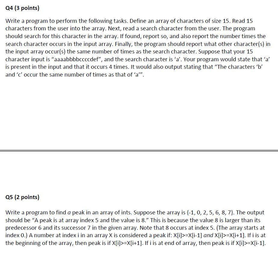 Solved Q4 (3 points) Write a program to perform the | Chegg.com