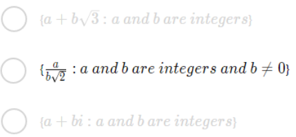 Solved Which of the following subsets of complex numbers are | Chegg.com