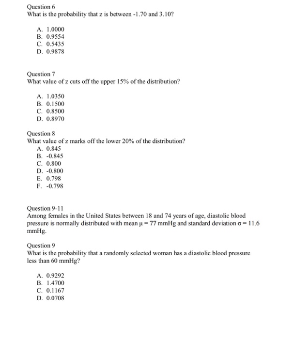 Solved Question1 (True/False) The standard normal | Chegg.com