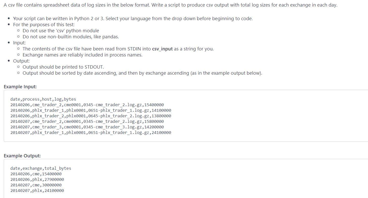 Solved # Enter your code here. The csv input has been | Chegg.com