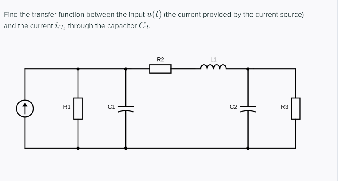 Solved Find the transfer function between the input u(t) | Chegg.com