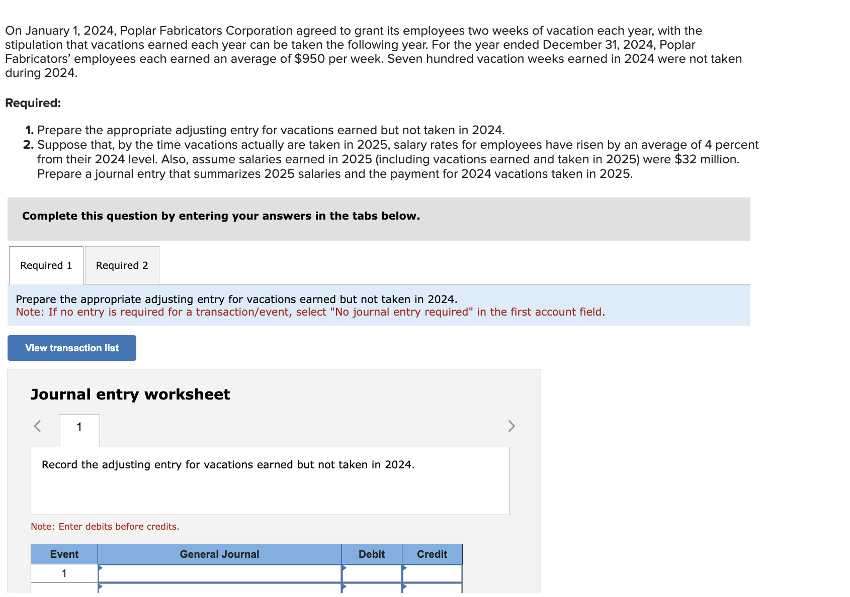 Solved On January 1, 2024, Poplar Fabricators Corporation