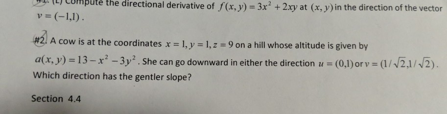 Solved **197 Compute The Directional Derivative Of F(x, Y) = 