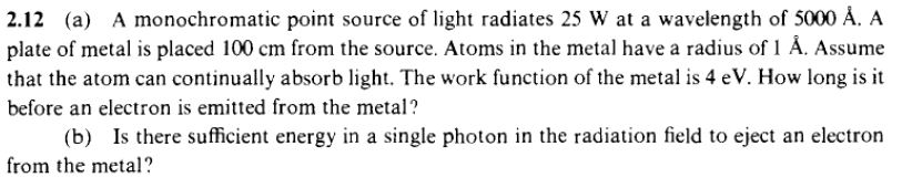 Solved 2.12 (a) A monochromatic point source of light | Chegg.com