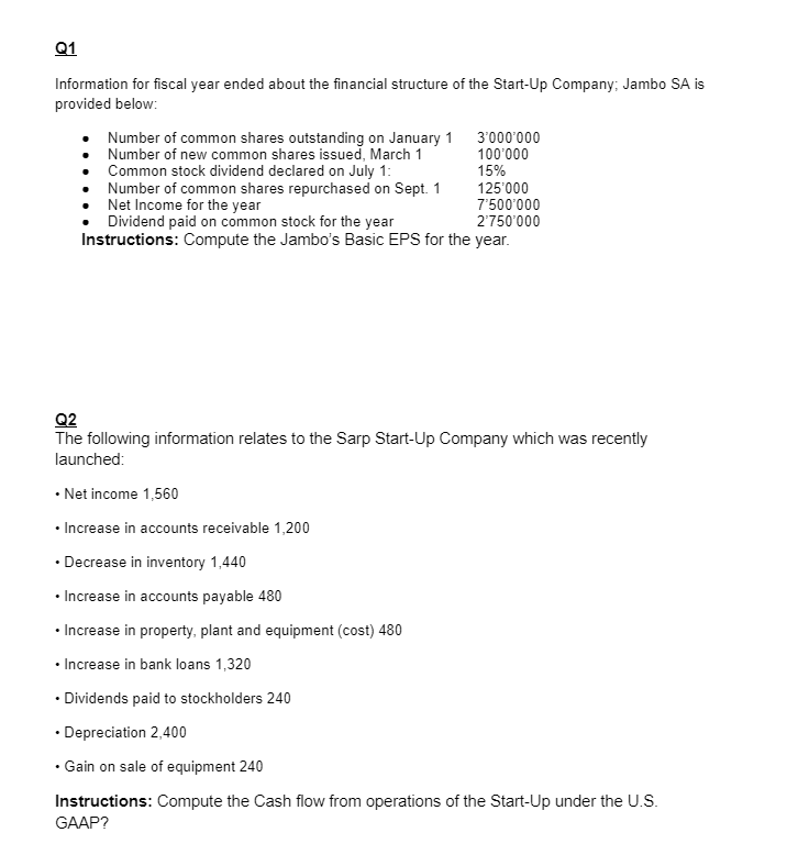 Solved Q1 Information For Fiscal Year Ended About The | Chegg.com