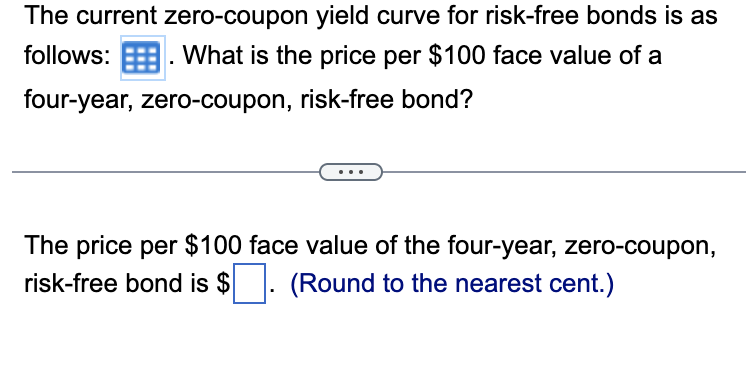 Solved The current zero-coupon yield curve for risk-free | Chegg.com
