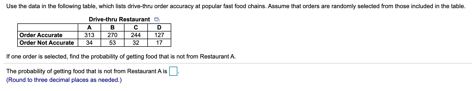 Solved Use the data in the following table, which lists | Chegg.com