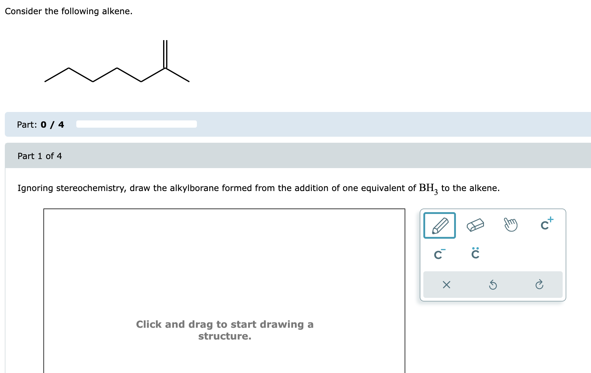 Solved Consider the following alkene. Part: 0/4 Part 1 of 4 | Chegg.com