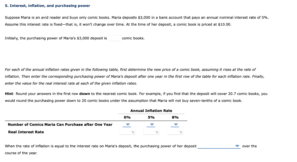 Solved 5. Interest, inflation, and purchasing power Suppose | Chegg.com