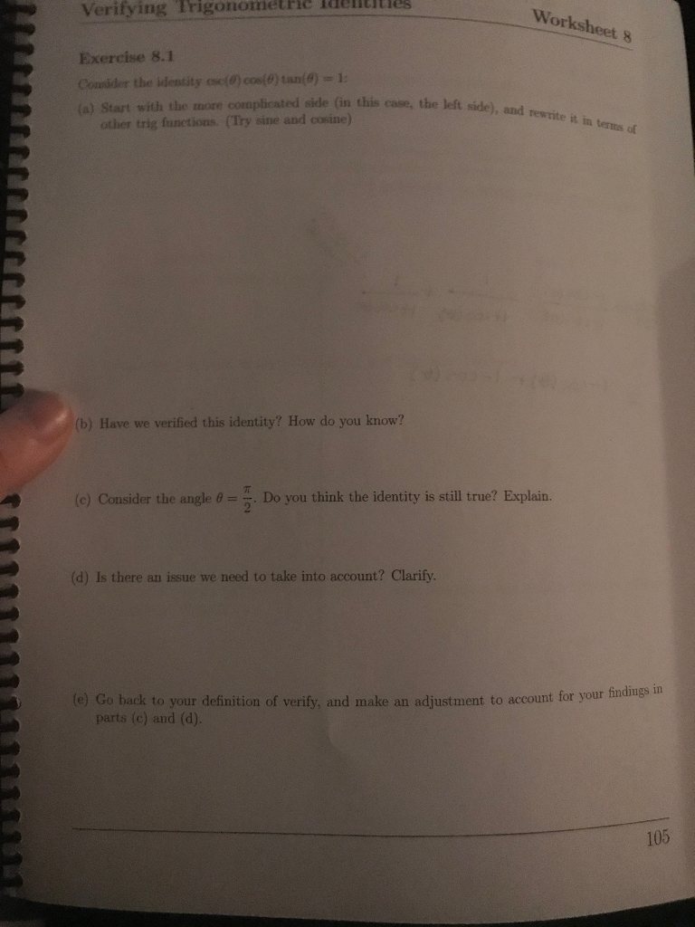 Solved Verifying Trigonometric identities Worksheet 23  Chegg.com Pertaining To Trig Identities Worksheet With Answers