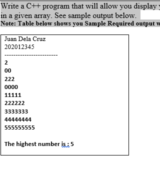 Solved Write a C++ program that will allow you display your | Chegg.com