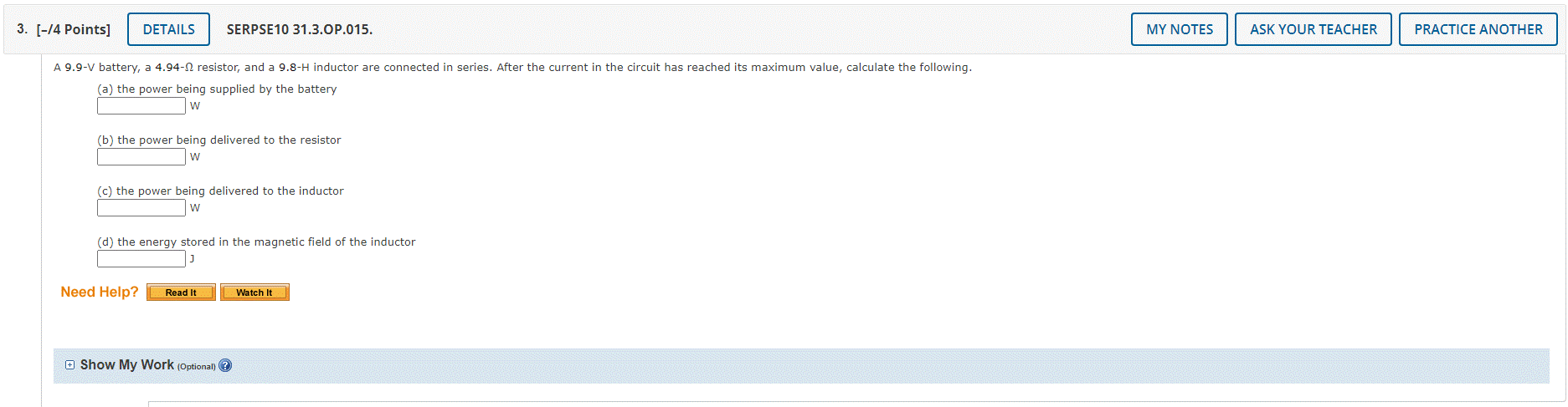 Solved I need help on my physics two homework. The subject | Chegg.com