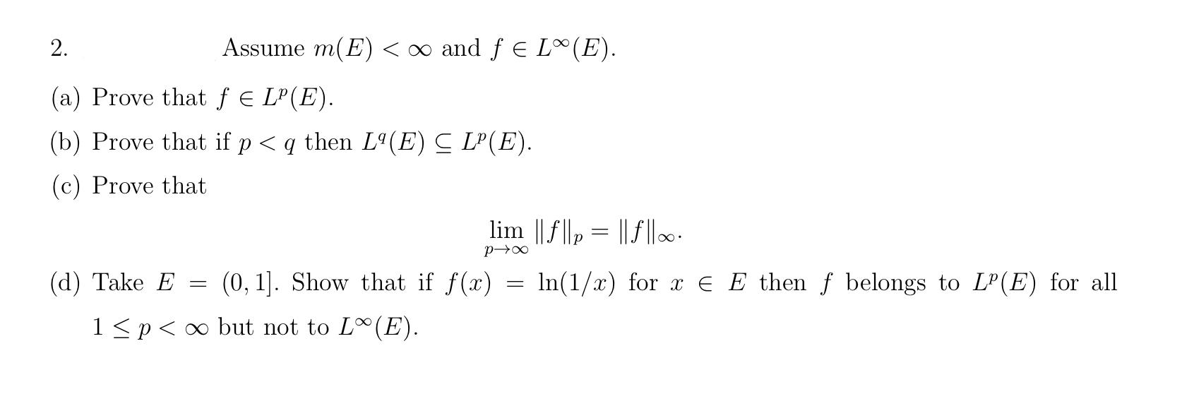 Solved 2. Assume m(E)