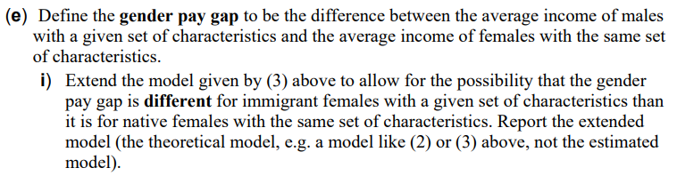 Solved (e) Define The Gender Pay Gap To Be The Difference | Chegg.com