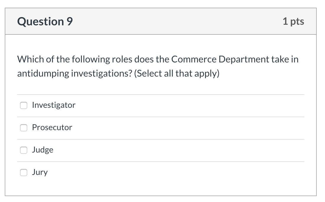 Solved Question 9 1 pts Which of the following roles does | Chegg.com