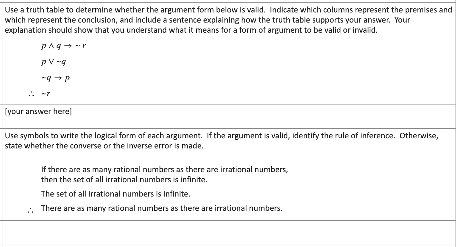 Solved Use a truth table to determine whether the argument | Chegg.com