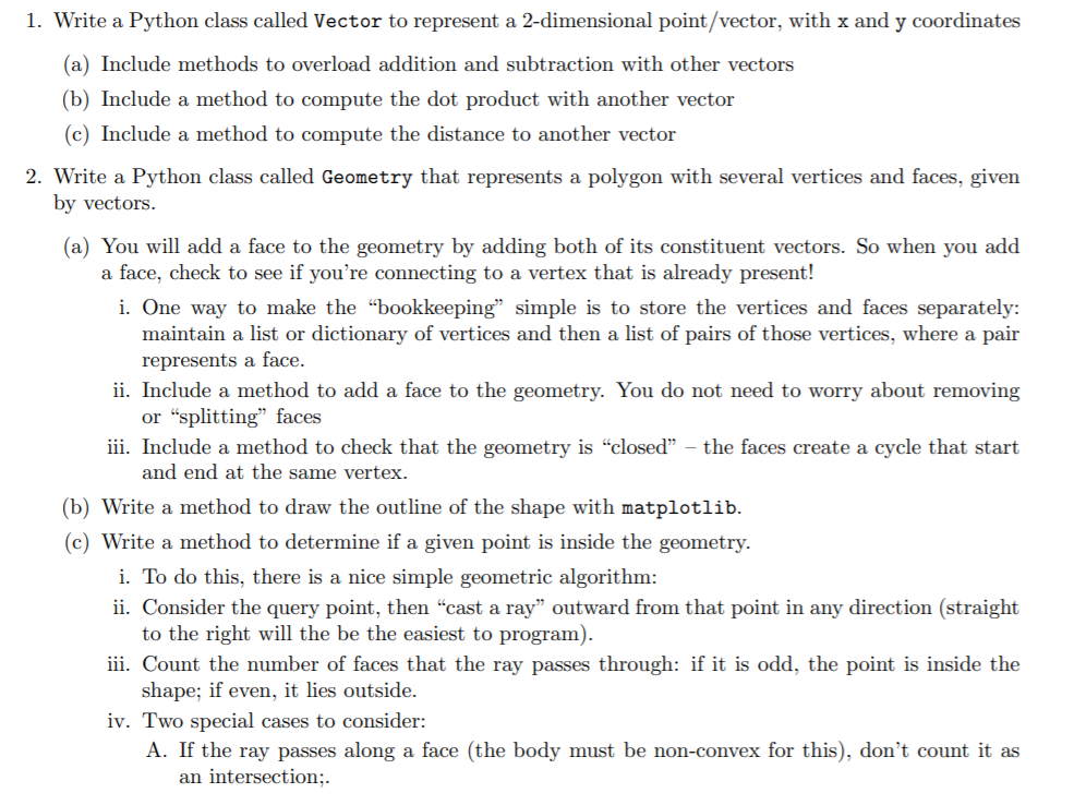 Solved 1. Write a Python class called Vector to represent a | Chegg.com