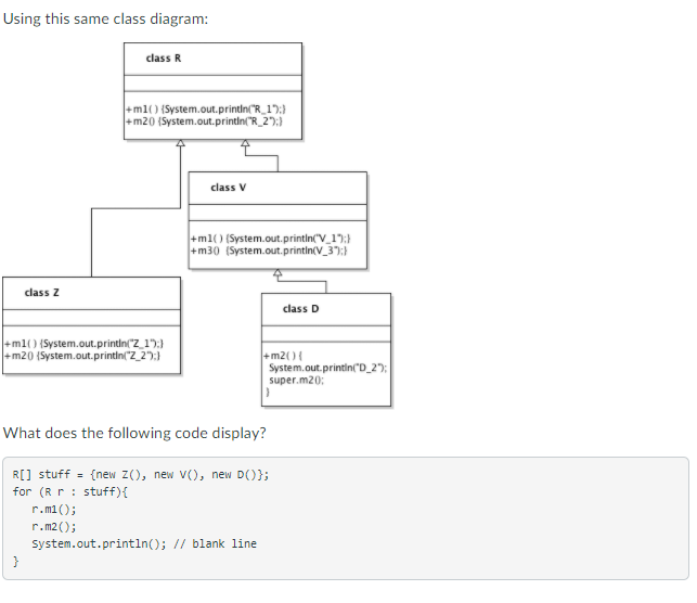 Solved Using this same class diagram: class R | Chegg.com