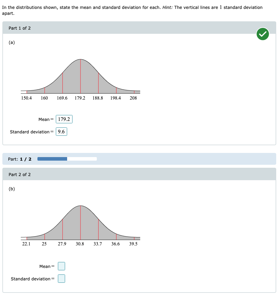 Solved In the distributions shown, state the mean and | Chegg.com