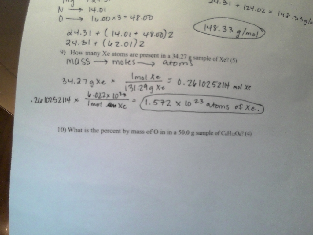 Solved What is the percent by mass of O in a 50.0g sample