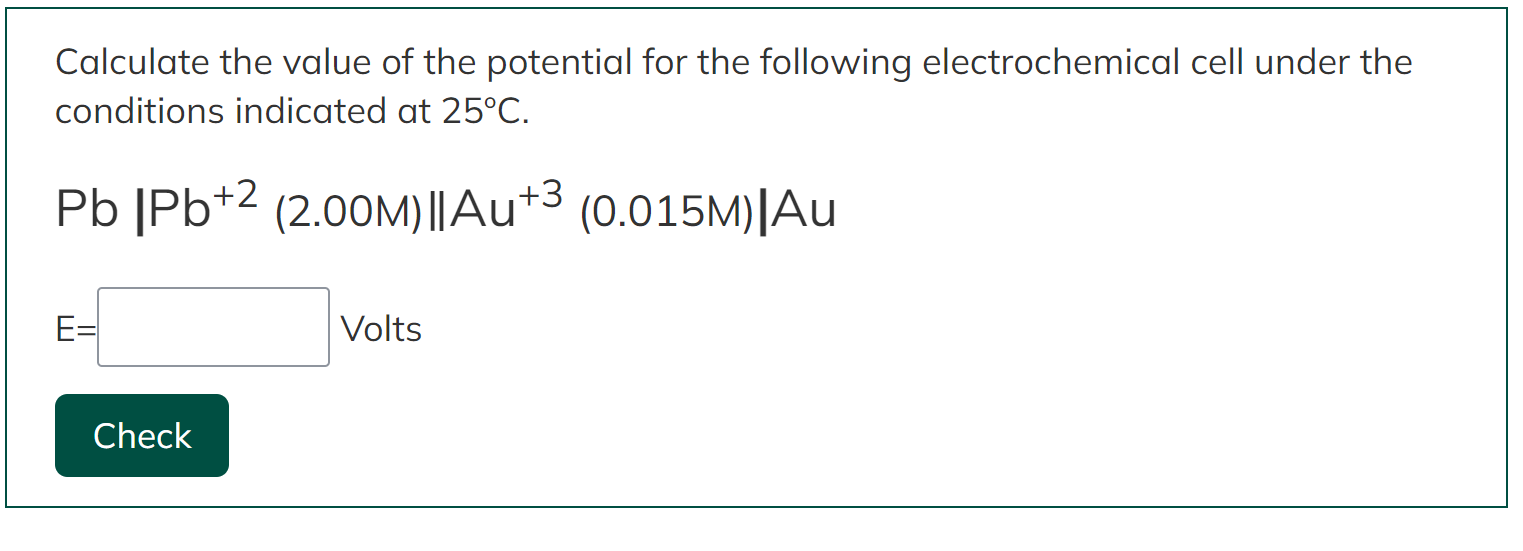 Solved Calculate The Value Of The Potential For The | Chegg.com