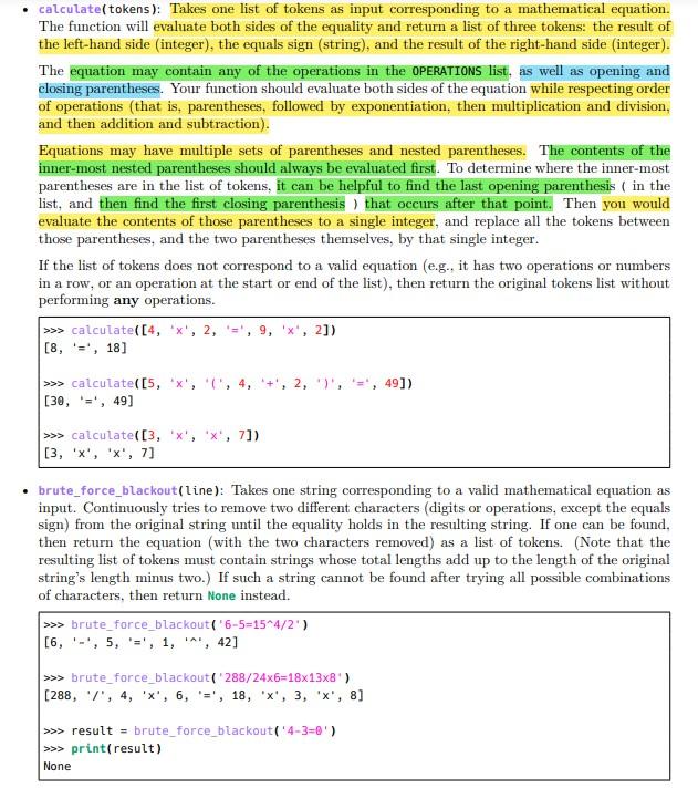 Blackout Math Utility Functions There is a lot to do | Chegg.com