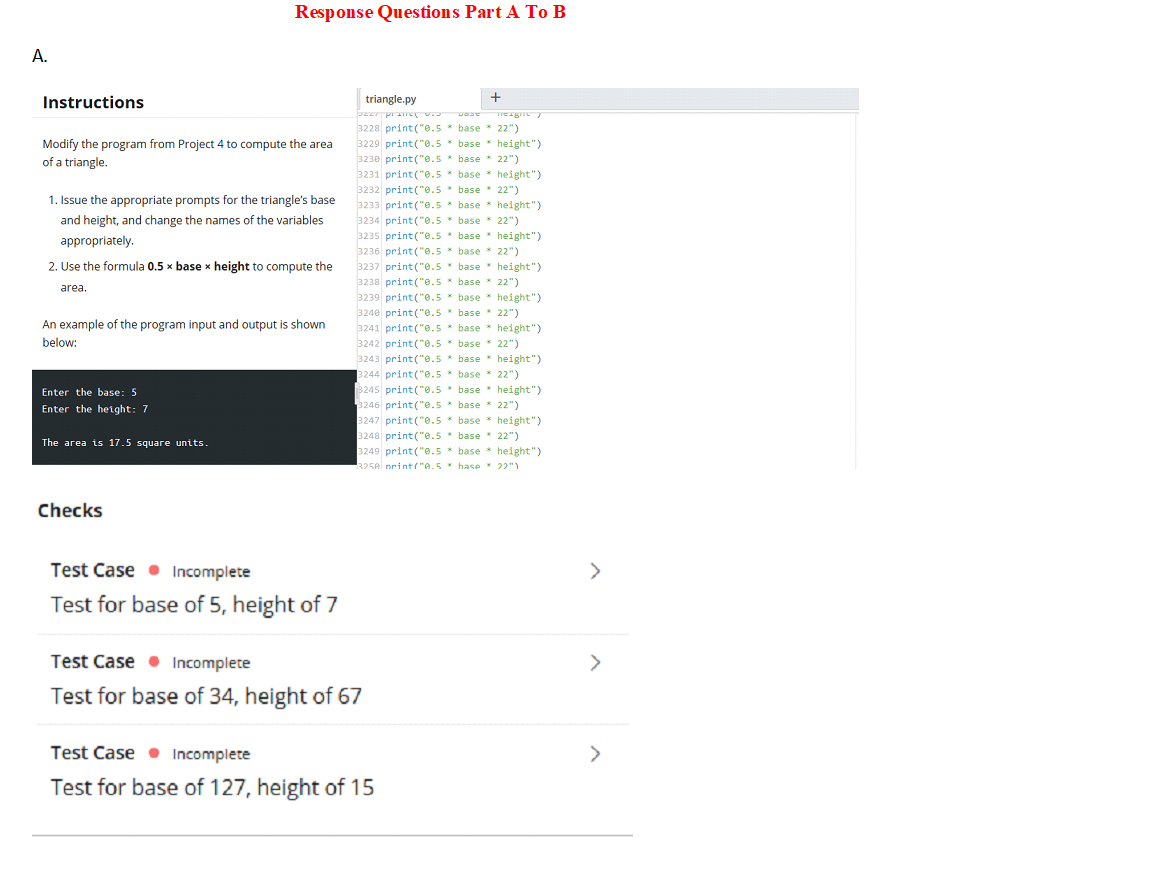 Solved Response Questions Part A To B Instructions | Chegg.com