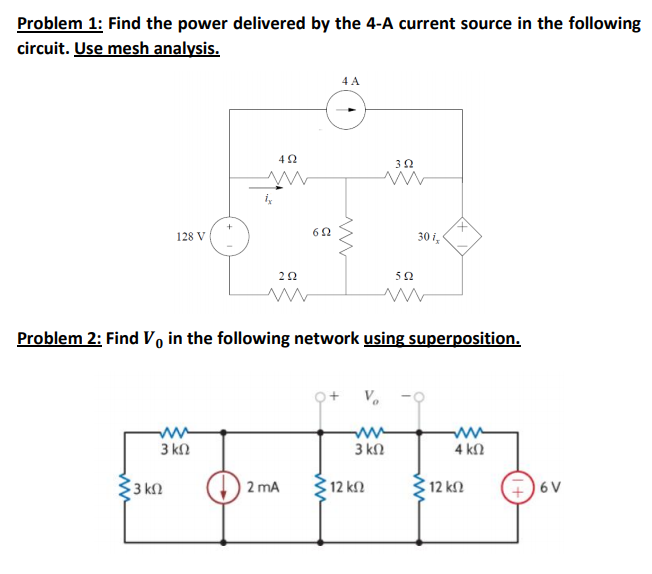 Solved Find the power delivered by the 4-A current source in