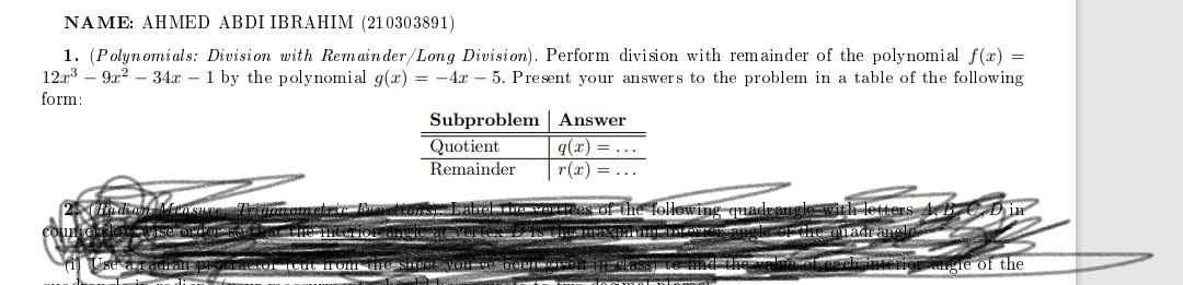 how to find remainder of polynomial without long division