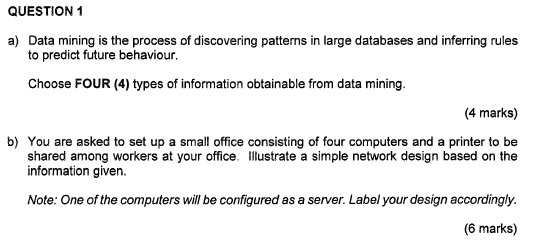 Solved Question 1a ï Data Mining Is The Process Of Chegg Solved Question 1a ï Data Mining Is The Process Of Chegg