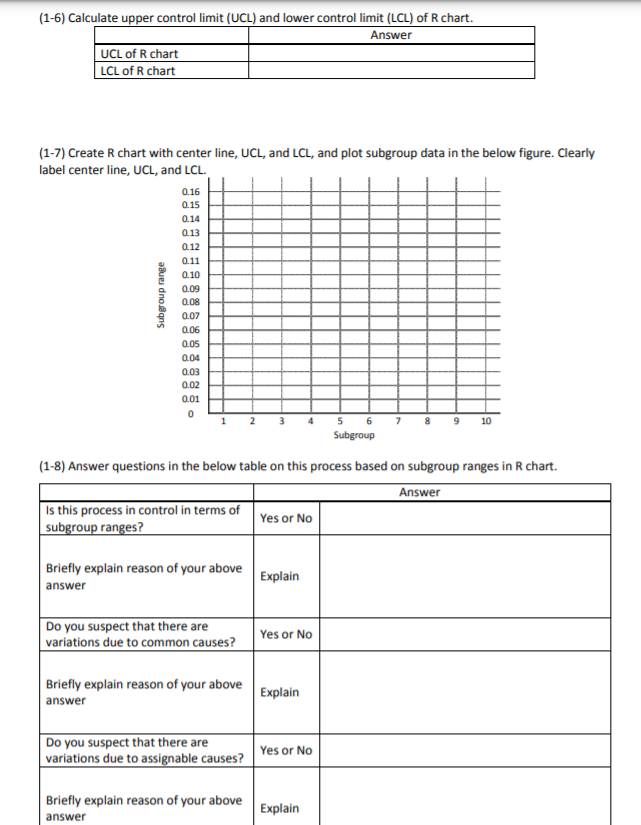 Solved A quality engineer collected process data for 10 | Chegg.com