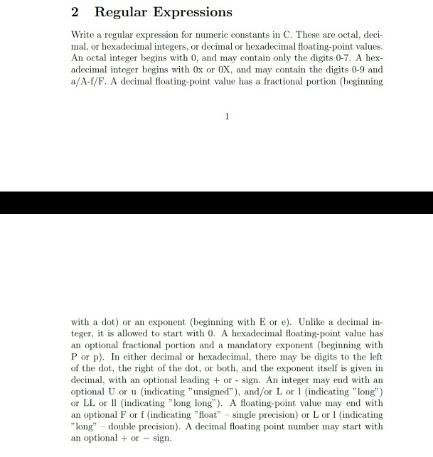Solved 2 Regular Expression Write a regular expression for | Chegg.com