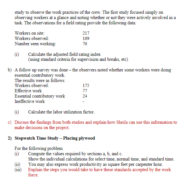 Solved 1) MTM STUDIES A Process was studied for MTM