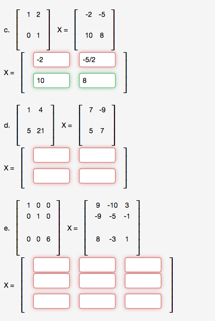 Solved For each section, find the matrix X solving the | Chegg.com