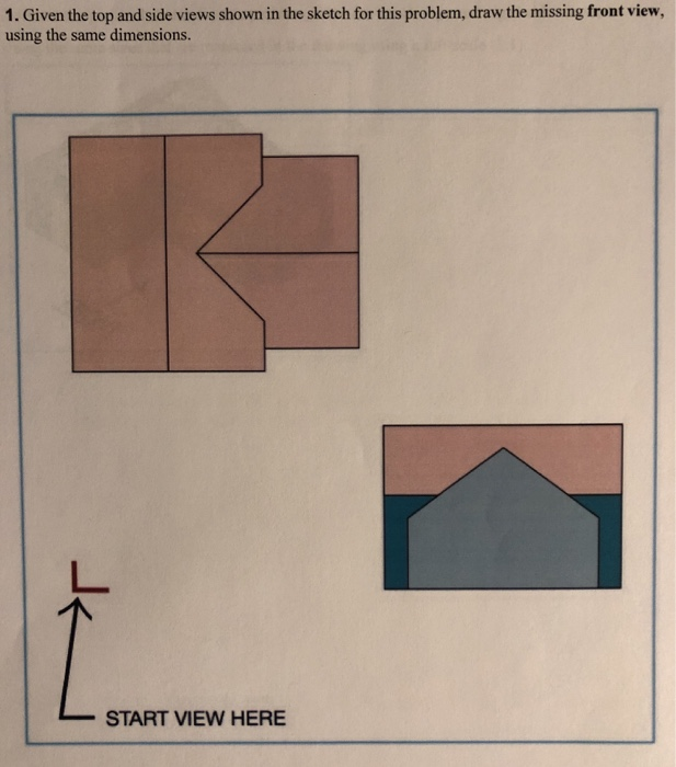 Solved 1. Given the top and side views shown in the sketch | Chegg.com