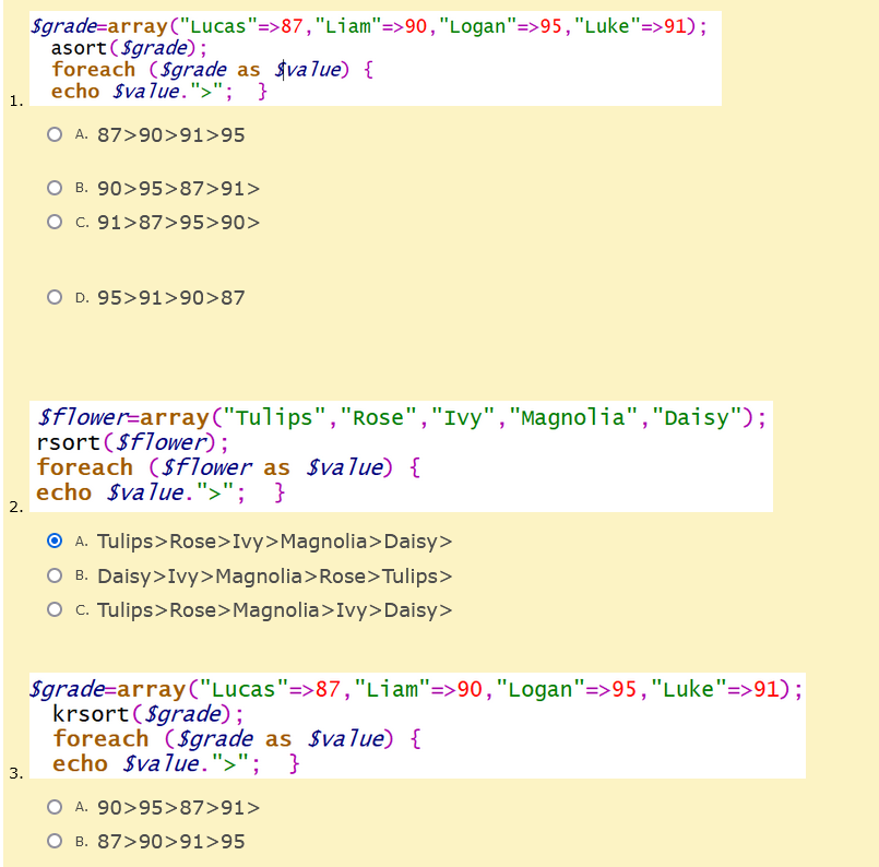 Solved $grade=array(
