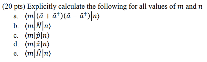 Solved Pts Explicitly Calculate The Following For Al Chegg Com